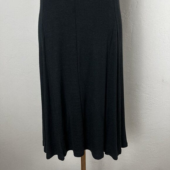 Toad & Co Dress Daisy Rib Sleeveless Tank Black Swing Lyocell Knee Size Medium - Picture 3 of 12